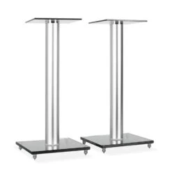 BS58 Design Boxen-Paar Lautsprecher Ständer Glas Aluminium