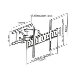 LDA03-466 Schwenkarm-Halterung 2 Arme HDMI-Kabel -Einrichtungsgeschäft 10005408 yy 0007 titel schema schwenkarm wandhalter auna lcd lda003