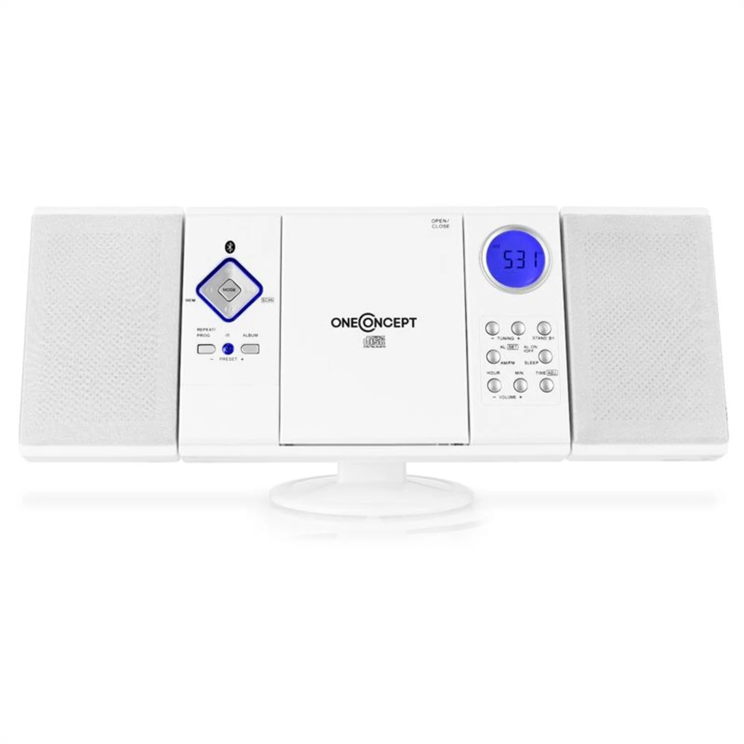 V-12-BT Bluetooth-Stereoanlage USB SD CD MP3 AUX UKW Weiß 3 V-12-BT Bluetooth-Stereoanlage USB SD CD MP3 AUX UKW Weiß – Bild 3