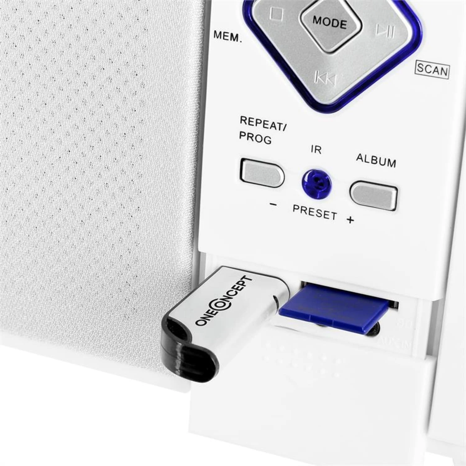 V-12-BT Bluetooth-Stereoanlage USB SD CD MP3 AUX UKW Weiß 5 V-12-BT Bluetooth-Stereoanlage USB SD CD MP3 AUX UKW Weiß – Bild 5