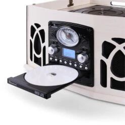 NR-620 Stereoanlage Plattenspieler MP3-Aufnahme Holzgehäuse Creme -Einrichtungsgeschäft 10018519 yy 0007 titel Auna NR 620 Retro Record Player Turntable
