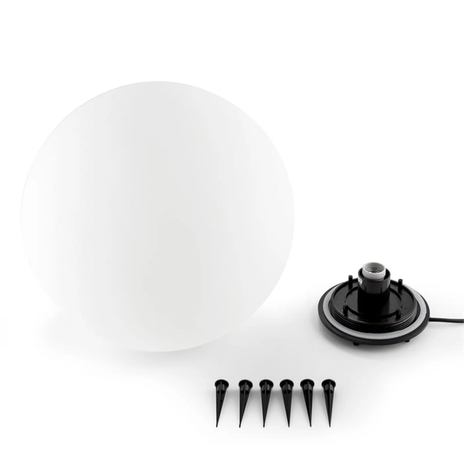 Shineball L Kugelleuchte Außenleuchte Gartenlampe 40cm Weiß 2 Shineball L Kugelleuchte Außenleuchte Gartenlampe 40cm Weiß – Bild 2