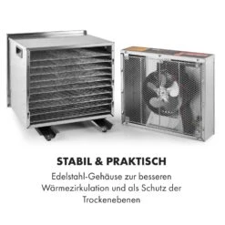 Fruit Jerky Steel 10 Dörrautomat 10 Etagen 1000 W Fläche: 1,5 M² Timer -Einrichtungsgeschäft 10028437 de 0007 logo