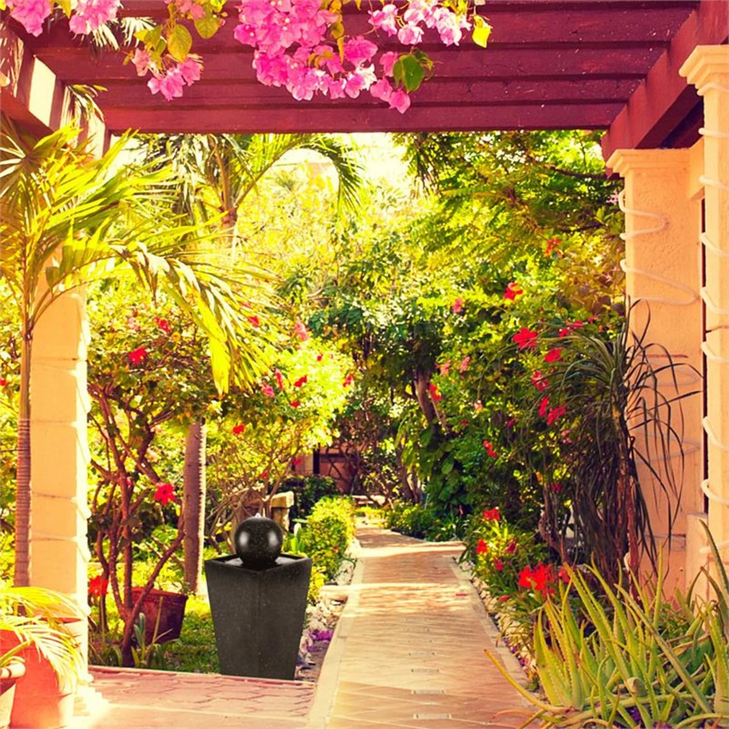 Königsbrunn Springbrunnen Solar 200 L/h LED Akku Basaltoptik 4 Königsbrunn Springbrunnen Solar 200 L/h LED Akku Basaltoptik – Bild 4