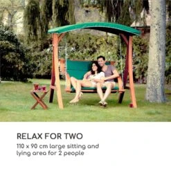 Tahiti Hollywoodschaukel 110 Cm 2-Sitzer Sonnendach Polyester Lärche -Einrichtungsgeschäft 10029200 yy 0003 logo Blumfeldt Tahiti Hollywoodschaukel Sonnendach
