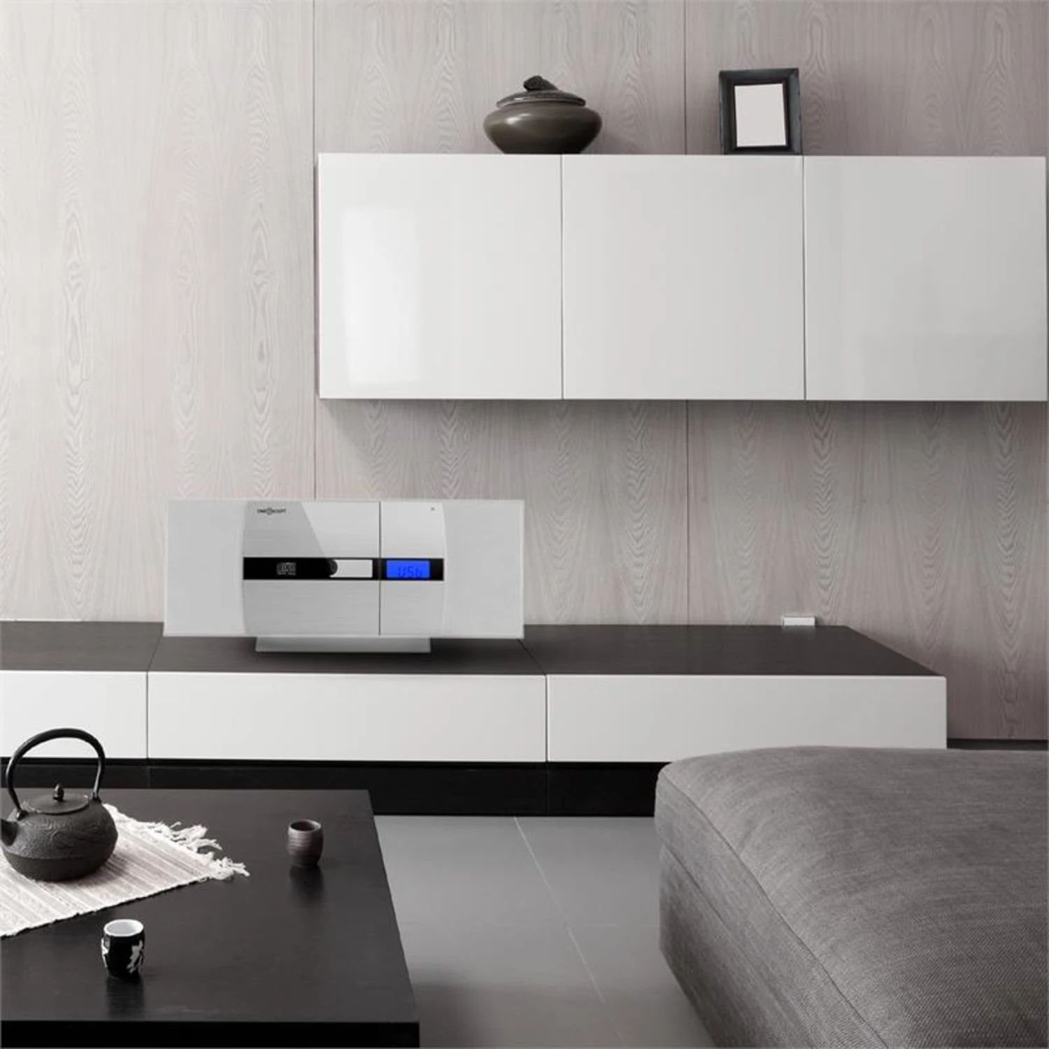 V-15 Stereoanlage CD USB MP3 UKW AUX Wandmontage Wecker Fernbedienung 4 V-15 Stereoanlage CD USB MP3 UKW AUX Wandmontage Wecker Fernbedienung – Bild 4