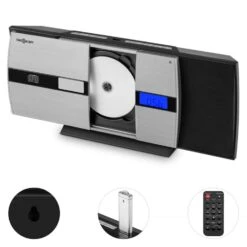 V-15-BT Stereoanlage BT CD USB MP3 UKW AUX Wecker Wand Fernbedienung -Einrichtungsgeschäft 10029363 yy 0003 detail oneConcept V15 BT Stereoanlage schwarz reedit v2