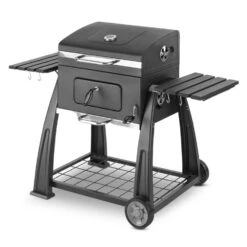 Bigfoot Holzkohlegrill Smoker BBQ-Grill 55 X 40 Cm Stahl Schwarz -Einrichtungsgeschäft 10029763 yy 0008 front Klarstein Bigfoot BBQ Grill Smoker