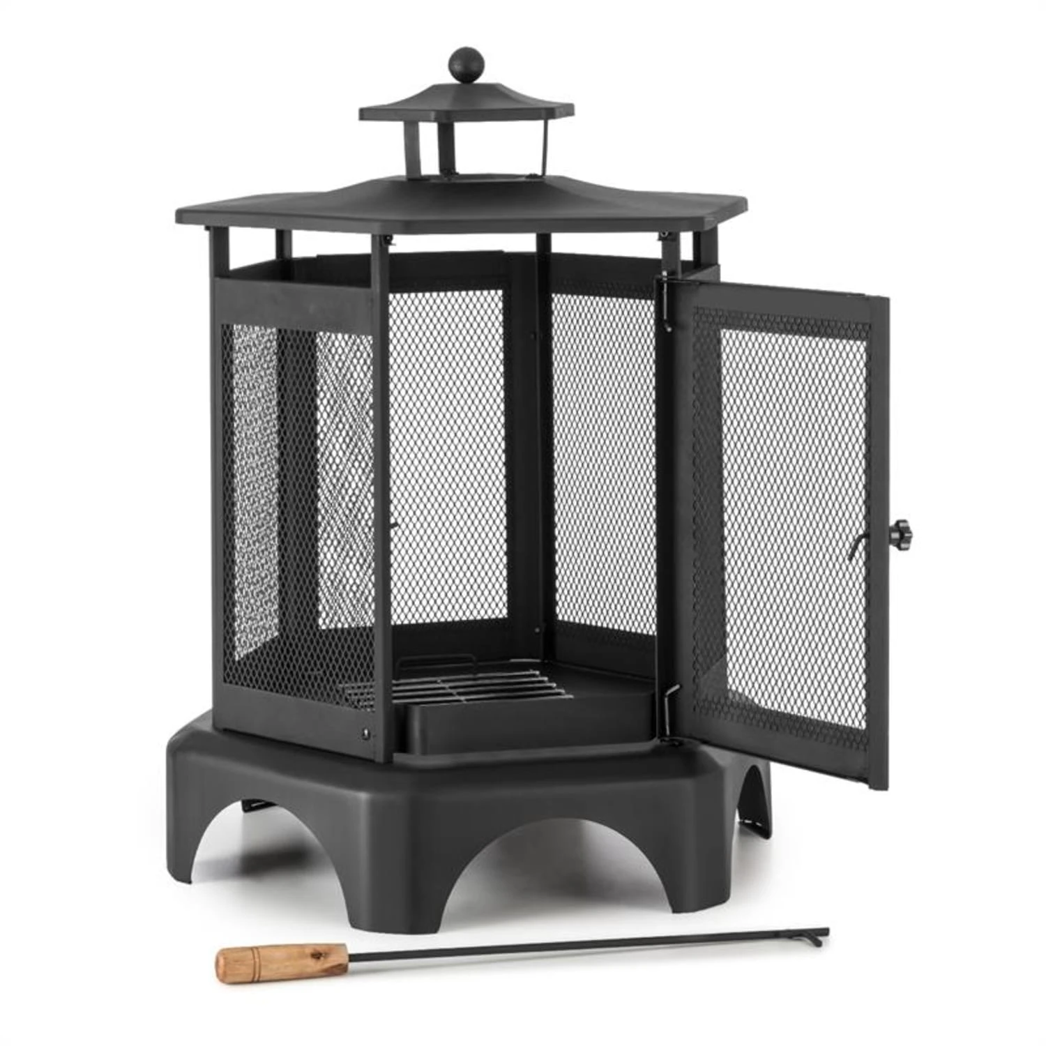 Mandala Gartenkamin Feuerstelle Thermolack Inkl. Schürhaken 2 Mandala Gartenkamin Feuerstelle Thermolack Inkl. Schürhaken – Bild 2