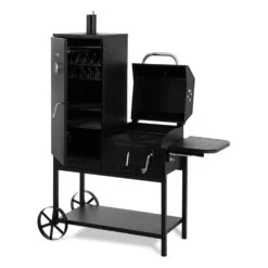 Fleischbrocken Holzkohlegrill Smoker Räucherofen BBQ-Grill Schwarz -Einrichtungsgeschäft 10030554 yy 0007 front Professional charcoal grill and smoker