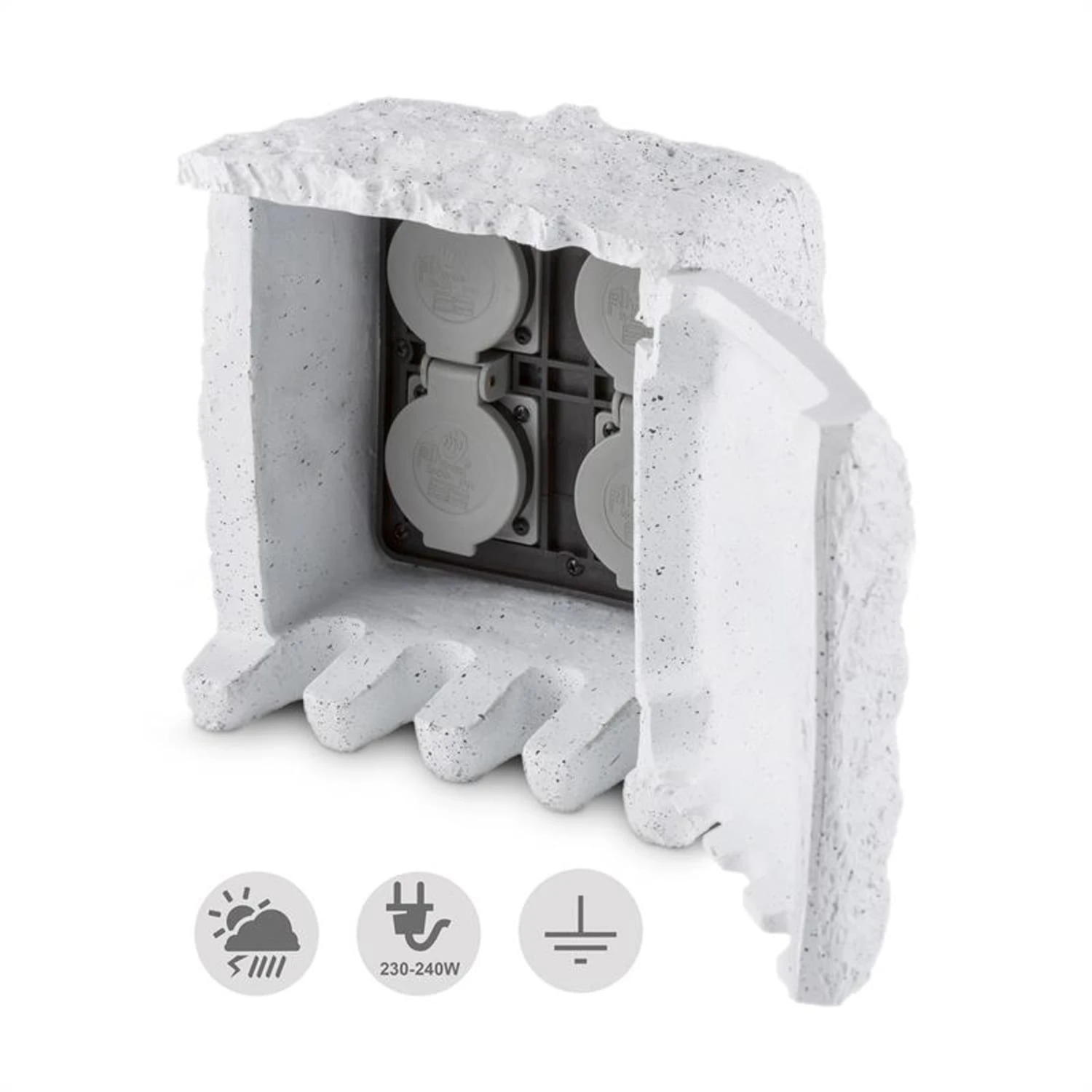 Power Rock Remote Gartensteckdose 4-fach Verteiler 1,5 M Fels Hellgrau 6 Power Rock Remote Gartensteckdose 4-fach Verteiler 1,5 M Fels Hellgrau – Bild 6