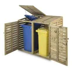 Ordnungshüter 2T Mülltonnenbox 145x130x87cm (BxHxT) 2 Tonnen Kiefer -Einrichtungsgeschäft 10030718 yy 0005 titel Double Wheelie Bin