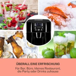Ice Volcano 2G Eismaschine LED 12kg Je 24h 2l 6-12min Schwarz -Einrichtungsgeschäft 10030844 DE 0003 usp