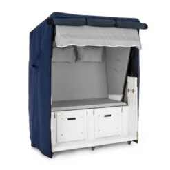 Hiddensee Strandkorbhülle Schutzhülle 115x160x90 Cm Wasserdicht Blau -Einrichtungsgeschäft 10030998 yy 0002 titel Blumfeldt Hiddensee Strandkorbhaube Schutzhuelle