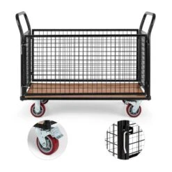 Loadster Gitterwagen Rollwagen Magazinwagen Max.500kg Holzboden 6 Loadster Gitterwagen Rollwagen Magazinwagen Max.500kg Holzboden -Einrichtungsgeschäft 10031241 yy 0003 detail Waldbeck Loadster Gitterwagen Rollwagen schwarz reedit