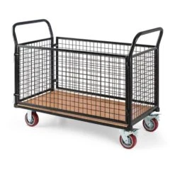 Loadster Gitterwagen Rollwagen Magazinwagen Max.500kg Holzboden 7 Loadster Gitterwagen Rollwagen Magazinwagen Max.500kg Holzboden -Einrichtungsgeschäft 10031241 yy 0004 front Waldbeck Loadster Gitterwagen Rollwagen schwarz reedit