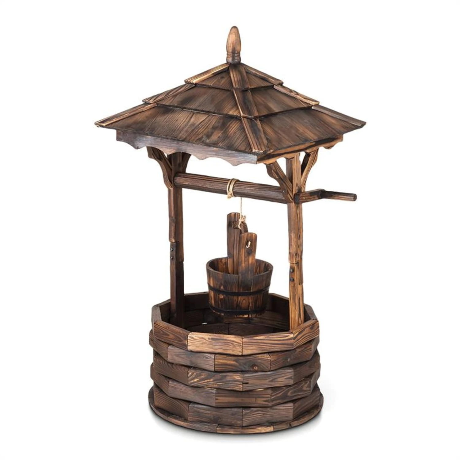 Loreley Garten-Brunnen Garten-Dekoration 125cm Tannenholz Geflammt 3 Loreley Garten-Brunnen Garten-Dekoration 125cm Tannenholz Geflammt – Bild 3