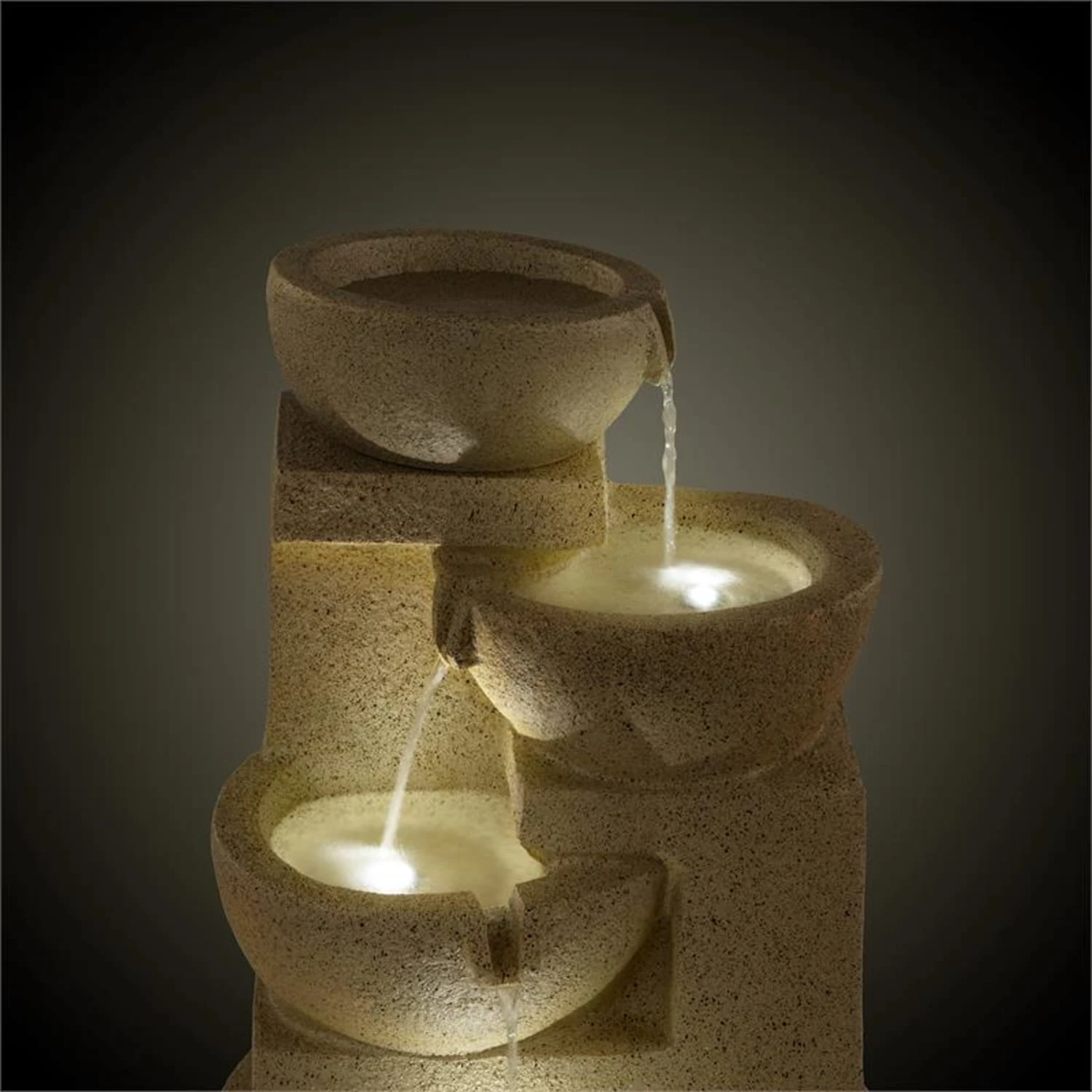 Korinth Zierbrunnen Gartenbrunnen 3W Solar LED Sandsteinoptik 3 Korinth Zierbrunnen Gartenbrunnen 3W Solar LED Sandsteinoptik – Bild 3