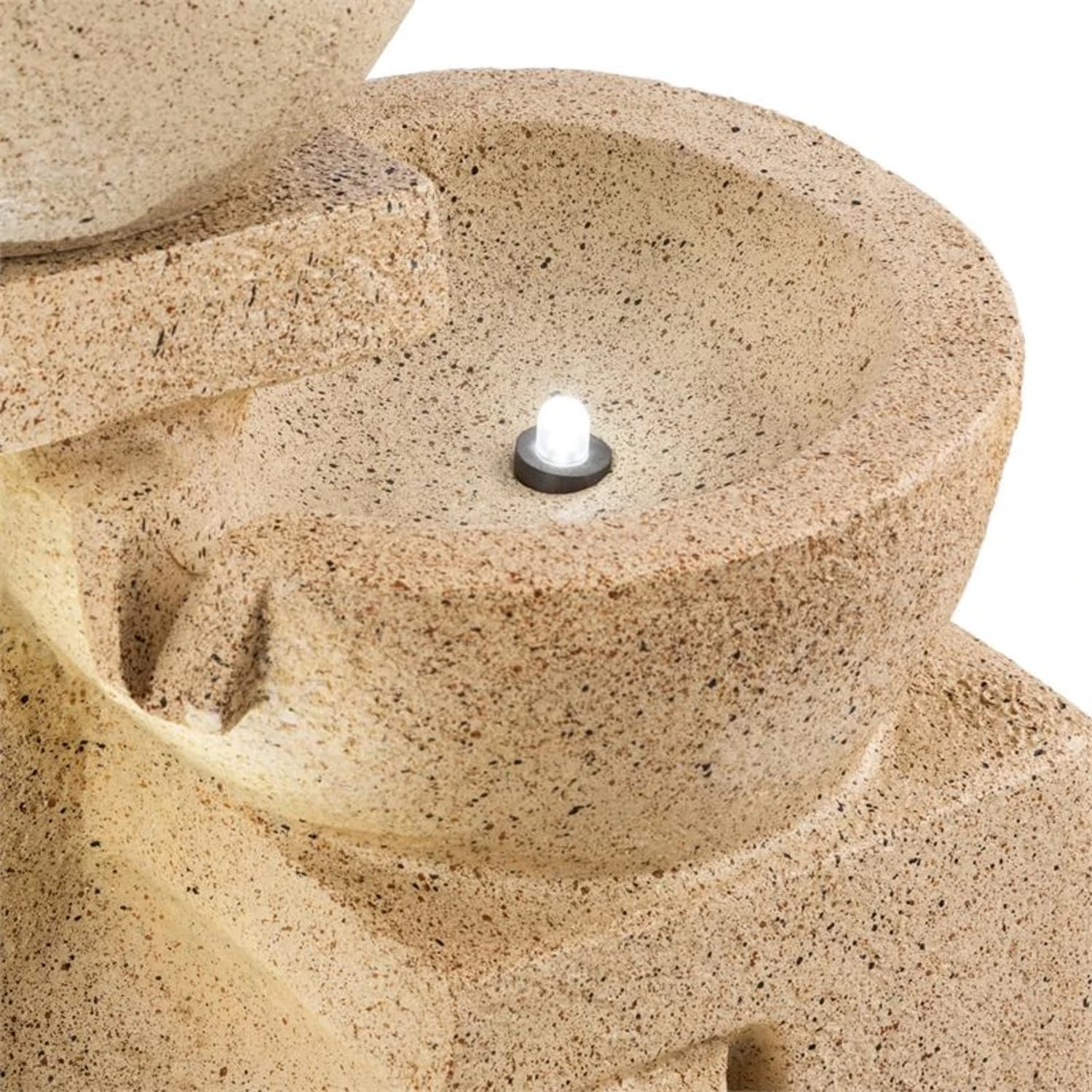 Korinth Zierbrunnen Gartenbrunnen 3W Solar LED Sandsteinoptik 4 Korinth Zierbrunnen Gartenbrunnen 3W Solar LED Sandsteinoptik – Bild 4