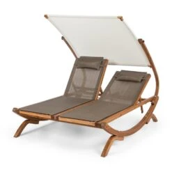 Sonnendeck Doppel-Sonnenliege Verstellbares Sonnendach Kopfkissen Weiß 9 Sonnendeck Doppel-Sonnenliege Verstellbares Sonnendach Kopfkissen Weiß -Einrichtungsgeschäft 10031458 yy 0007 front Blumfeldt Sonnendeck Doppel Sonnenliege weiss