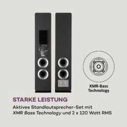Line 700 A Standlautsprecher-Set Aktiv 240 W RMS BT Schwarz -Einrichtungsgeschäft 10031508 de 0003 logo