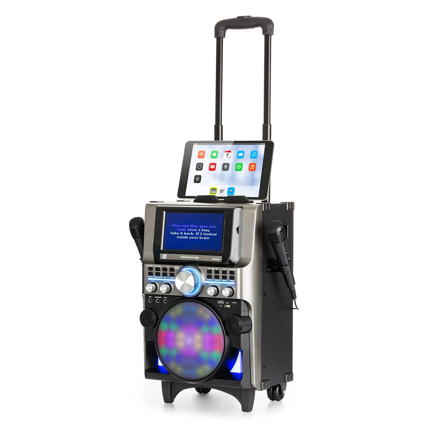 DisGo Box 360 Party BT System 2 Mikrofone HDMI BT LED USB Rollen 10 DisGo Box 360 Party BT System 2 Mikrofone HDMI BT LED USB Rollen – Bild 10