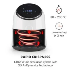 AirVital Heißluftfritteuse 1300W 2,5l CeraPlus-Antihaft Touch Weiß 12 AirVital Heißluftfritteuse 1300W 2,5l CeraPlus-Antihaft Touch Weiß -Einrichtungsgeschäft 10032331 yy 0004 logo Klarstein AirVital Heissluftfritteuse 1300W weiss reedit