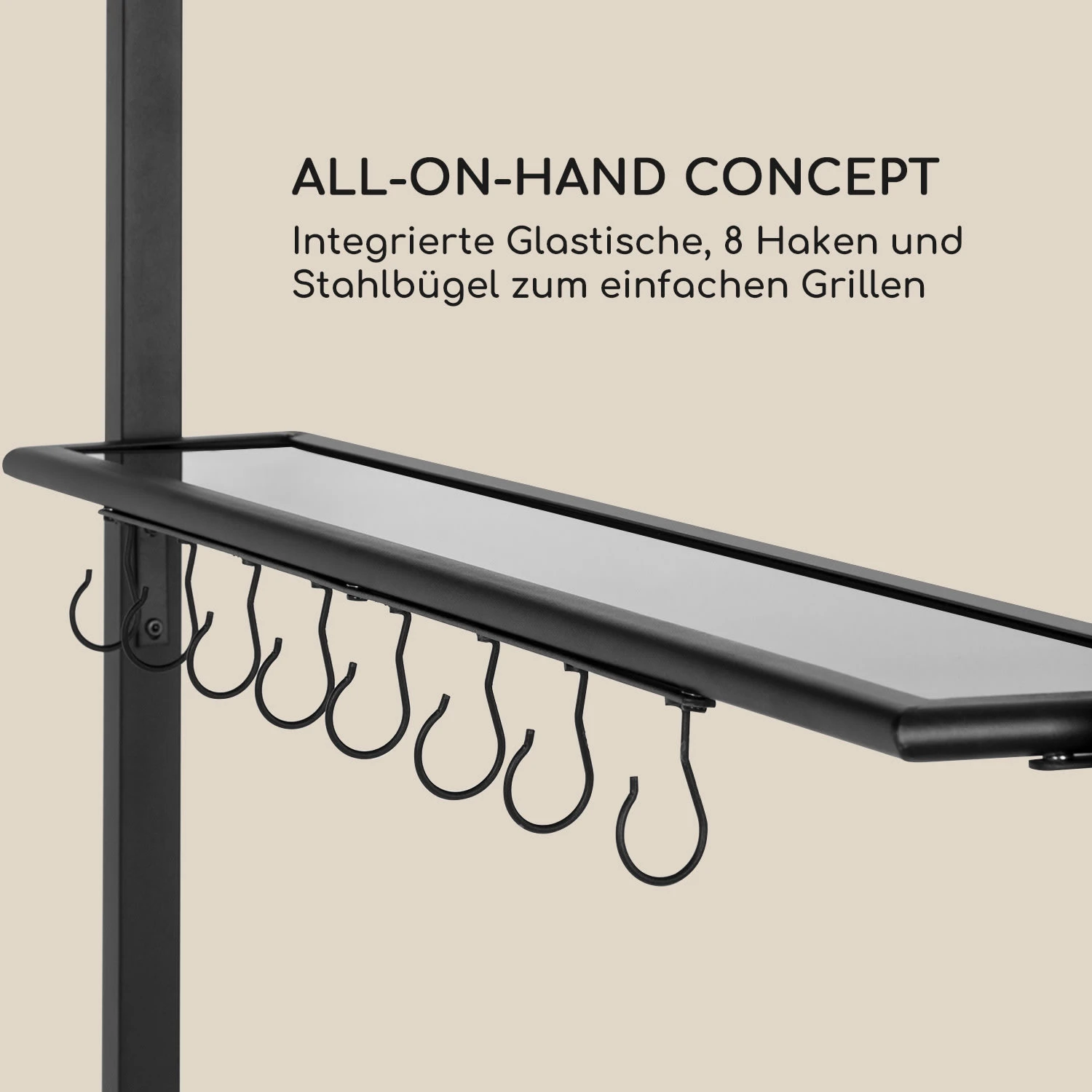 Steakhouse Grilldach 220x215x140cm PE 180 G/m² Flammhemmend Stahl Grau 4 Steakhouse Grilldach 220x215x140cm PE 180 G/m² Flammhemmend Stahl Grau – Bild 4