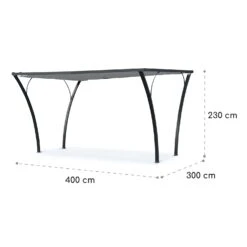 Palazzo Pavillon 4x3m Faltdach Polyester Aluminium Schwarz / Grau -Einrichtungsgeschäft 10032577 yy 0007 logo