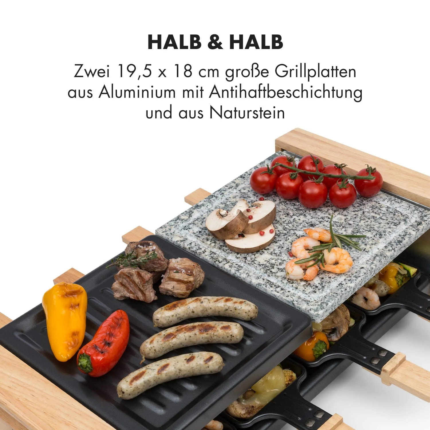 Chateaubriand Nuovo Raclette 1200W Aluminium / Stein 8 Personen Holz 3 Chateaubriand Nuovo Raclette 1200W Aluminium / Stein 8 Personen Holz – Bild 3