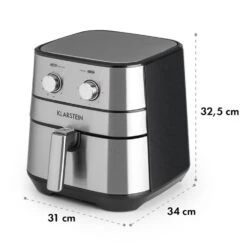 AeroVital Heißluftfritteuse 1700W 5,4 Liter Timer Edelstahl Silber -Einrichtungsgeschäft 10032848 yy 0010 logo Klarstein AeroVital Heissluftfritteuse silber reedit