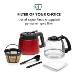 Aromatica II Duo Kaffeemaschine, Integriertes Mahlwerk, 1,25 L, Rot -Einrichtungsgeschäft 10032866 yy 0004 logo Klarstein Aromatica II Duo Kaffeemaschine rot