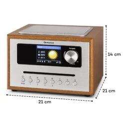 Silver Star CD Cube Radio Bluetooth HCC Display Wood Brown -Einrichtungsgeschäft 10033003 yy 0010 logo