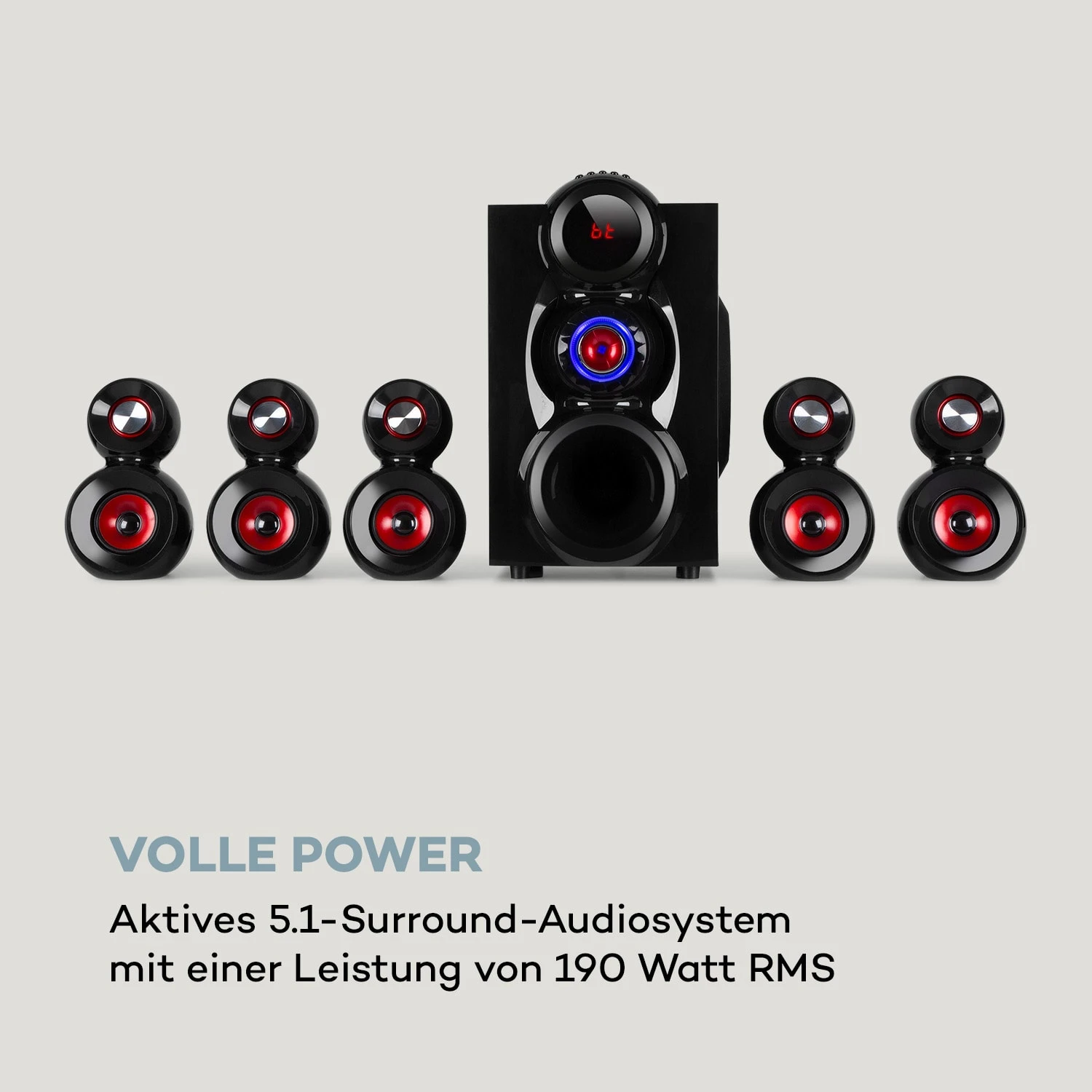 X-Gaming 5.1 Surround-Audiosystem 380Wmax. OneSide Subwoofer BT USB SD 3 X-Gaming 5.1 Surround-Audiosystem 380Wmax. OneSide Subwoofer BT USB SD – Bild 3
