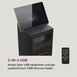 Karaboom 100 Turmlautsprecher 120W Max. Bluetooth 2 In 1 USB -Einrichtungsgeschäft 10033149 de 0005 logo