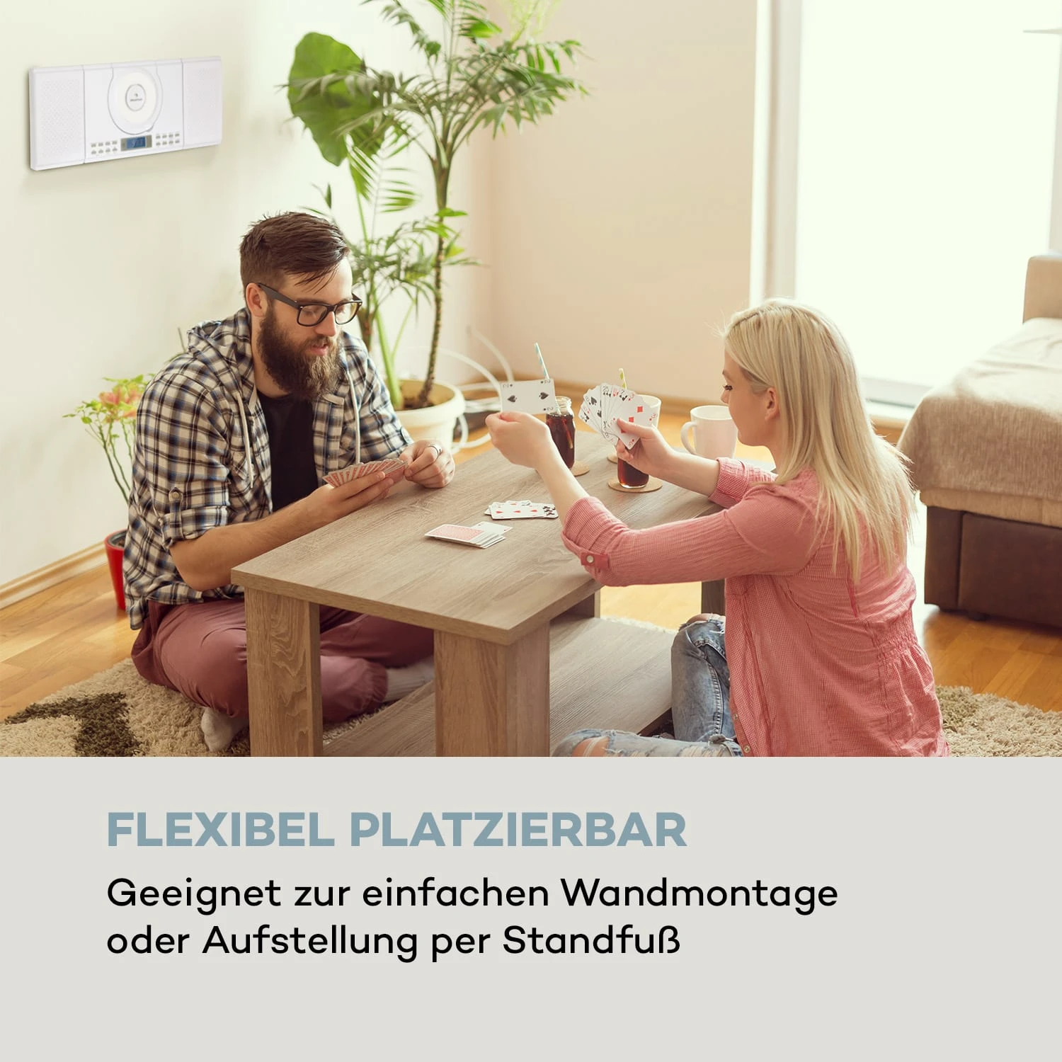 Wallie Microsystem CD-Player Bluetooth USB-Port Fernbedienung Weiß 2 Wallie Microsystem CD-Player Bluetooth USB-Port Fernbedienung Weiß – Bild 2