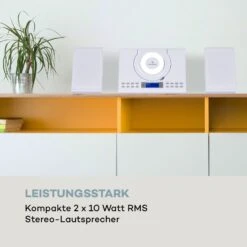 Wallie Microsystem CD-Player Bluetooth USB-Port Fernbedienung Weiß 15 Wallie Microsystem CD-Player Bluetooth USB-Port Fernbedienung Weiß -Einrichtungsgeschäft 10033228 de 0006 logo