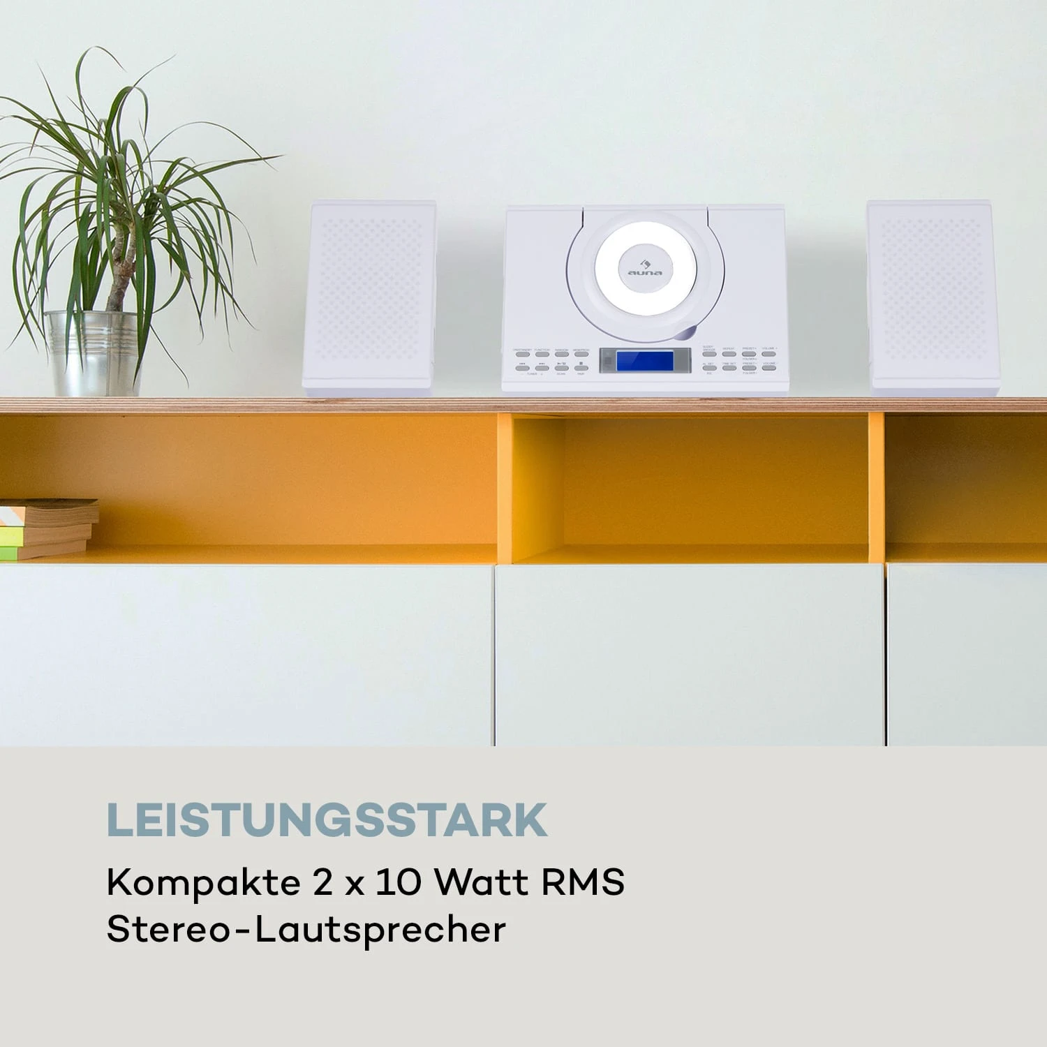 Wallie Microsystem CD-Player Bluetooth USB-Port Fernbedienung Weiß 6 Wallie Microsystem CD-Player Bluetooth USB-Port Fernbedienung Weiß – Bild 6