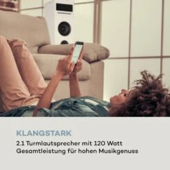 Karaboom 100 Sing Karaoketurm 120W Max. CD-Player 2 Mikrofone Wireless -Einrichtungsgeschäft 10033249 de 0003 logo