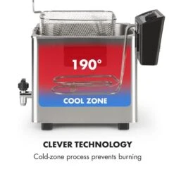 Family Fry Fritteuse 3000W Oil Drain Technology Edelstahl Silber 14 Family Fry Fritteuse 3000W Oil Drain Technology Edelstahl Silber -Einrichtungsgeschäft 10033342 yy 0006 logo Klarstein Family Fry Fritteuse 3000W silber