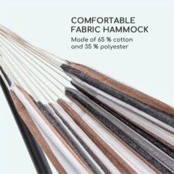 Sri Lanka Swing Hängematte Stahlrahmen 160 Kg Max. Gestreift -Einrichtungsgeschäft 10033371 yy 0006 logo Blumfeldt Sri Lanka Swing Haengematte gestreift