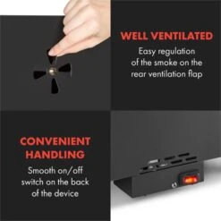 Flintstone Steel Räucherofen 1600 W Integriertes Thermometer Edelstahl -Einrichtungsgeschäft 10033372 yy 0008 logo Klarstein Flintstone Steel Raeucherofen Edelstahl