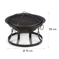 Pentos 2-in-1-Feuerschale Ø73cm Funkenschutz Ø60cm Grill Gusseisen -Einrichtungsgeschäft 10033380 yy 0009 logo