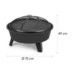 Nolana 2-in-1-Feuerschale Ø73cm Funkenschutz Ø64cm Grill Stahl Schwarz -Einrichtungsgeschäft 10033383 yy 0009 logo