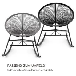 Roqueta Schaukelstuhl Retro-Design 4mm-Geflecht Grau -Einrichtungsgeschäft 10033465 de 0004 logo