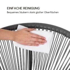 Roqueta Schaukelstuhl Retro-Design 4mm-Geflecht Grau -Einrichtungsgeschäft 10033465 de 0007 logo