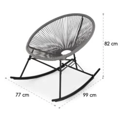 Roqueta Schaukelstuhl Retro-Design 4mm-Geflecht Grau -Einrichtungsgeschäft 10033465 yy 0008 logo Blumfeldt Roqueta Schaukelstuhl grau