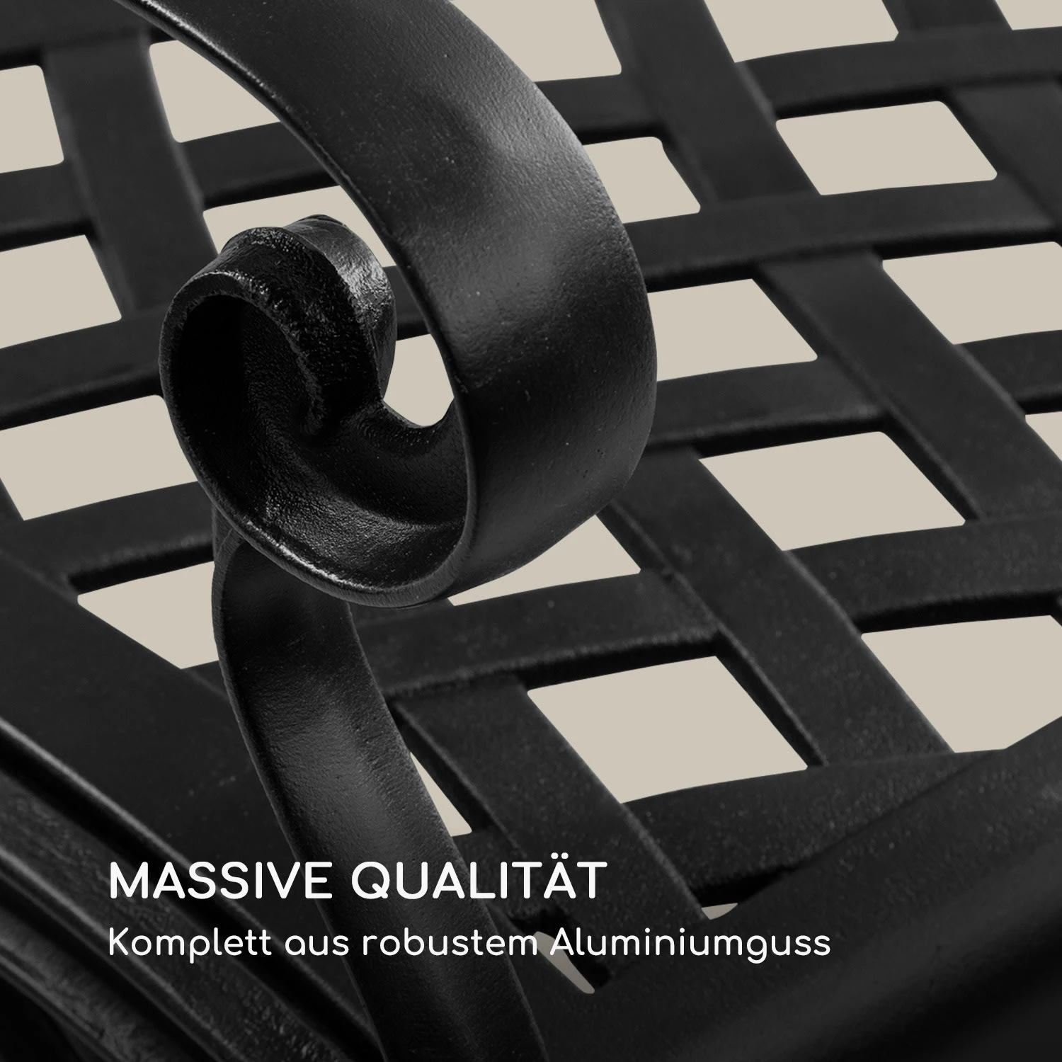 Pozzilli BL Gartenbank Aluminiumguss Witterungsbeständig Schwarz 3 Pozzilli BL Gartenbank Aluminiumguss Witterungsbeständig Schwarz – Bild 3