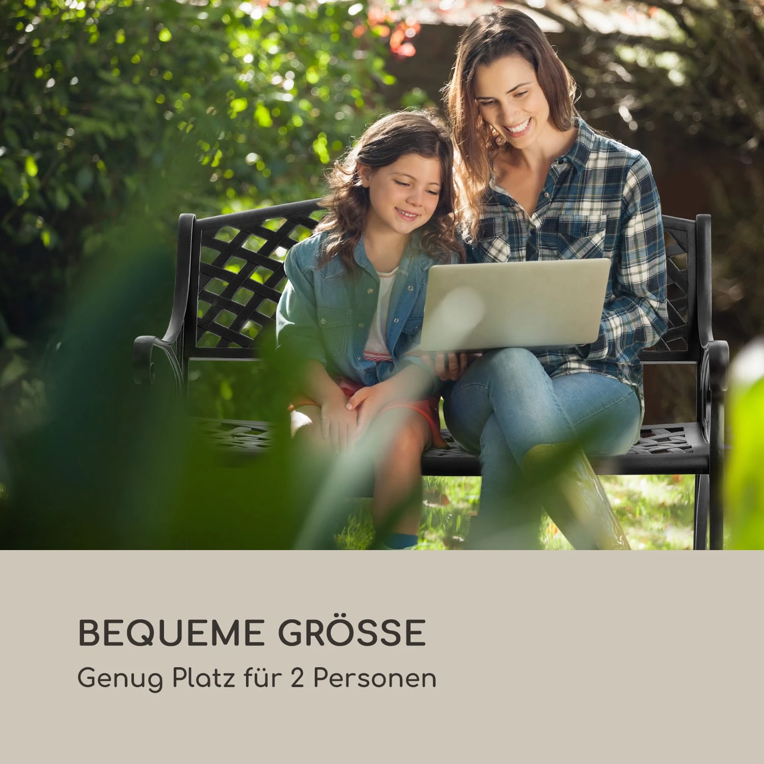 Pozzilli BL Gartenbank Aluminiumguss Witterungsbeständig Schwarz 5 Pozzilli BL Gartenbank Aluminiumguss Witterungsbeständig Schwarz – Bild 5