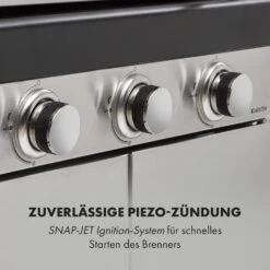 Gazooka 3.0T BBQ Grill 3x3kW Brenner 4 Rollen Edelstahl -Einrichtungsgeschäft 10033533 de 0008 logo